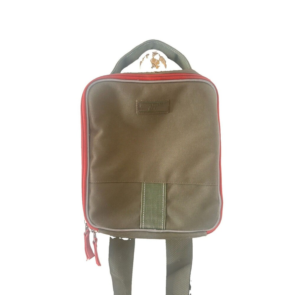 Pottery Barn Kids Riley Series Forest Green Red Trim Lunch Bag Adj Crossbody